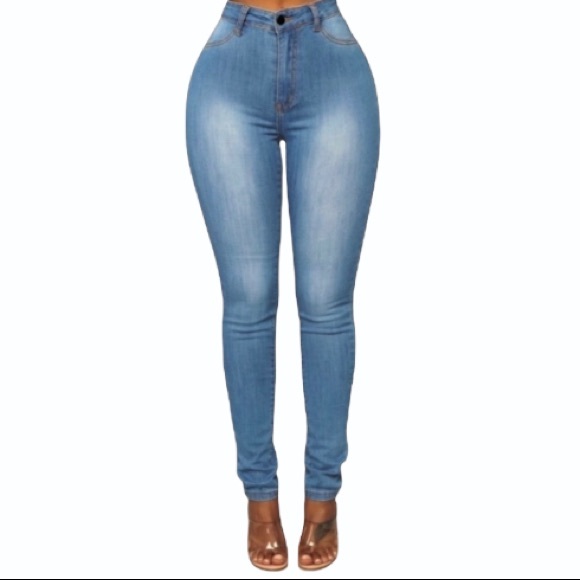 Fashion Nova Medium Wash High Rise Jeggings - Picture 2 of 8